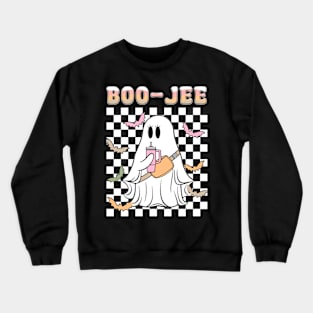 Spooky Season Cute Ghost Halloween Costume Boujee Boo-Jee Crewneck Sweatshirt